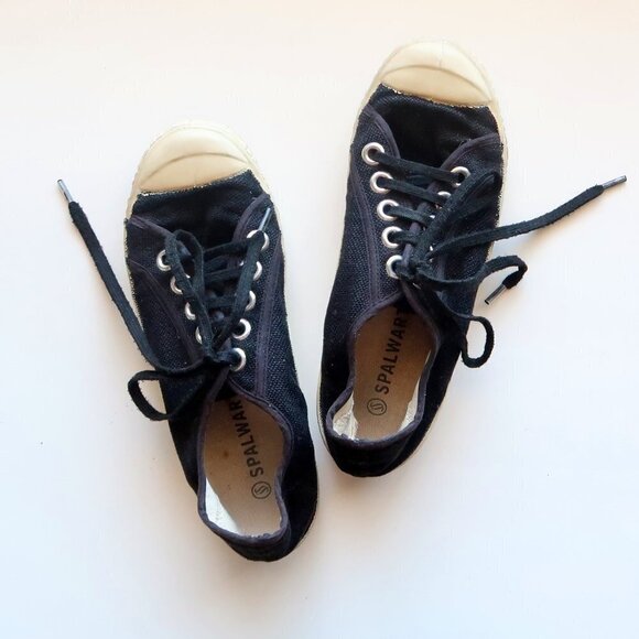 SPALWART Black & White Linen Lace-up Keds / Sneakers / Sports Shoes Size - Picture 4 of 15